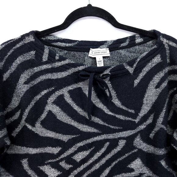 St John Sport Wool Blend Sweater Top Size Small Zebra Animal Print - Picture 3 of 11